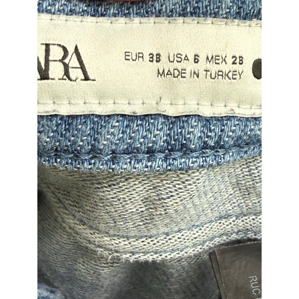 Zara size 6 wide leg baggy skater medium wash denim jeans - Picture 8 of 10